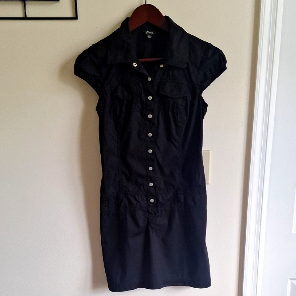 Guess Black Cotton Shirt Dress Size Small - Picture 4 of 11